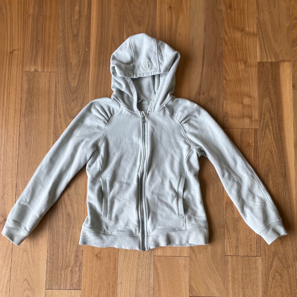 Lululemon Size 6 Cool & Collected Full Zip Hoodie Jacket Sea Breeze Green